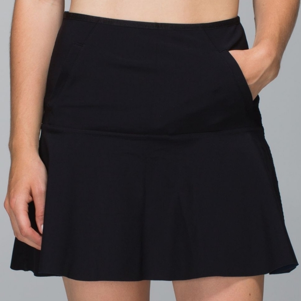 Lululemon Women's Skirt Size 6 Black Get It On Tennis Mini Zipper Pockets